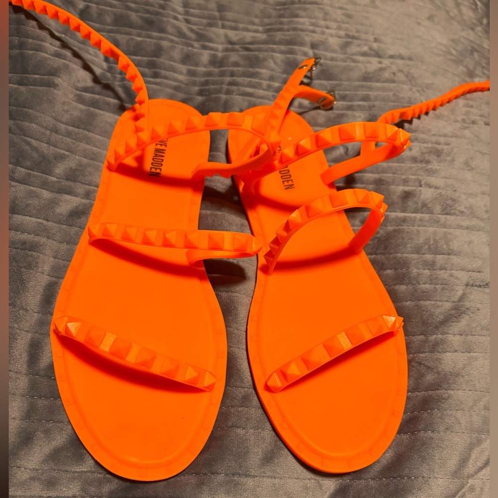 Bright Orange Steve Madden Strappy Sandals